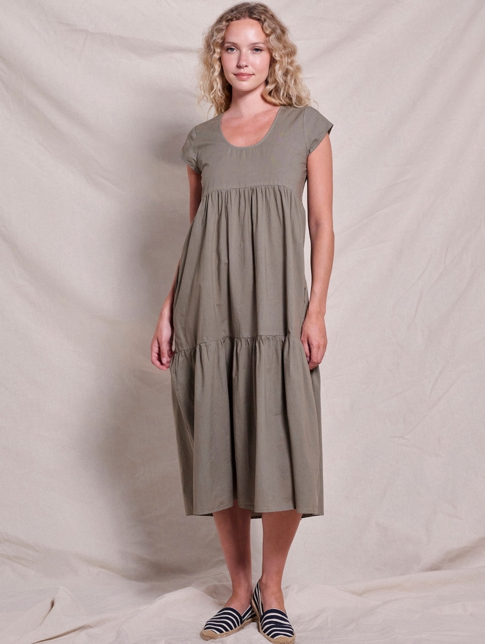 NWT Sundry Tiered Cap Sleeve Dress - M